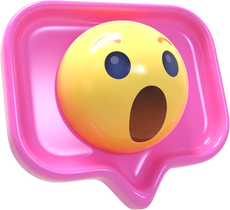 Wow Emoji 3d render
